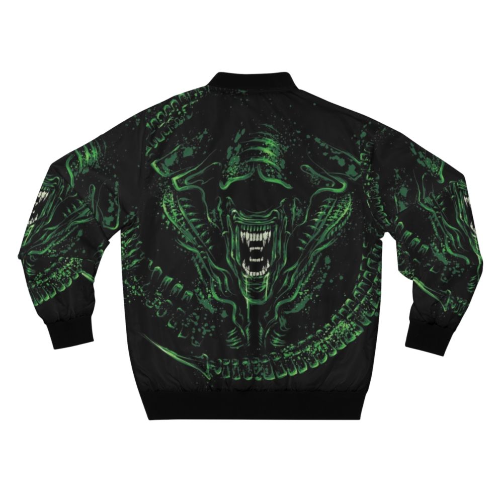 Alien Xenomorph Bomber Jacket, featuring a dark and horror-inspired design - Back