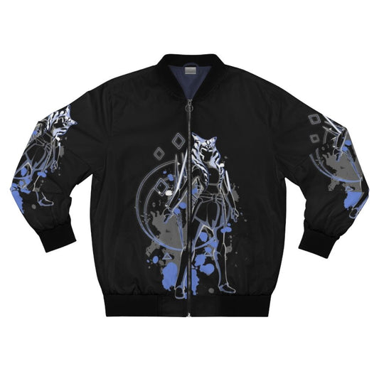 Ahsoka Bomber Jacket - Star Wars Inspired Togruta Design with Lightsaber Silhouette