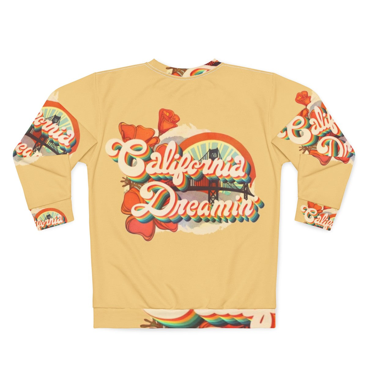 Vintage California Dreamin' Sweatshirt with Psychedelic Music Graphic - Back