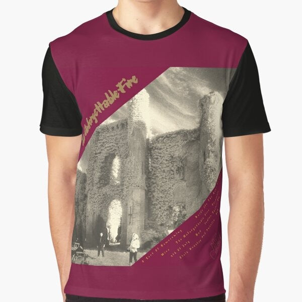 A graphic t-shirt featuring the U2 band performing at Slane Castle in Ireland