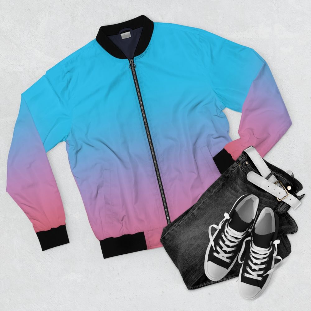 Chris Martin MOTS Gradient Bomber Jacket in Light Color - Flat lay