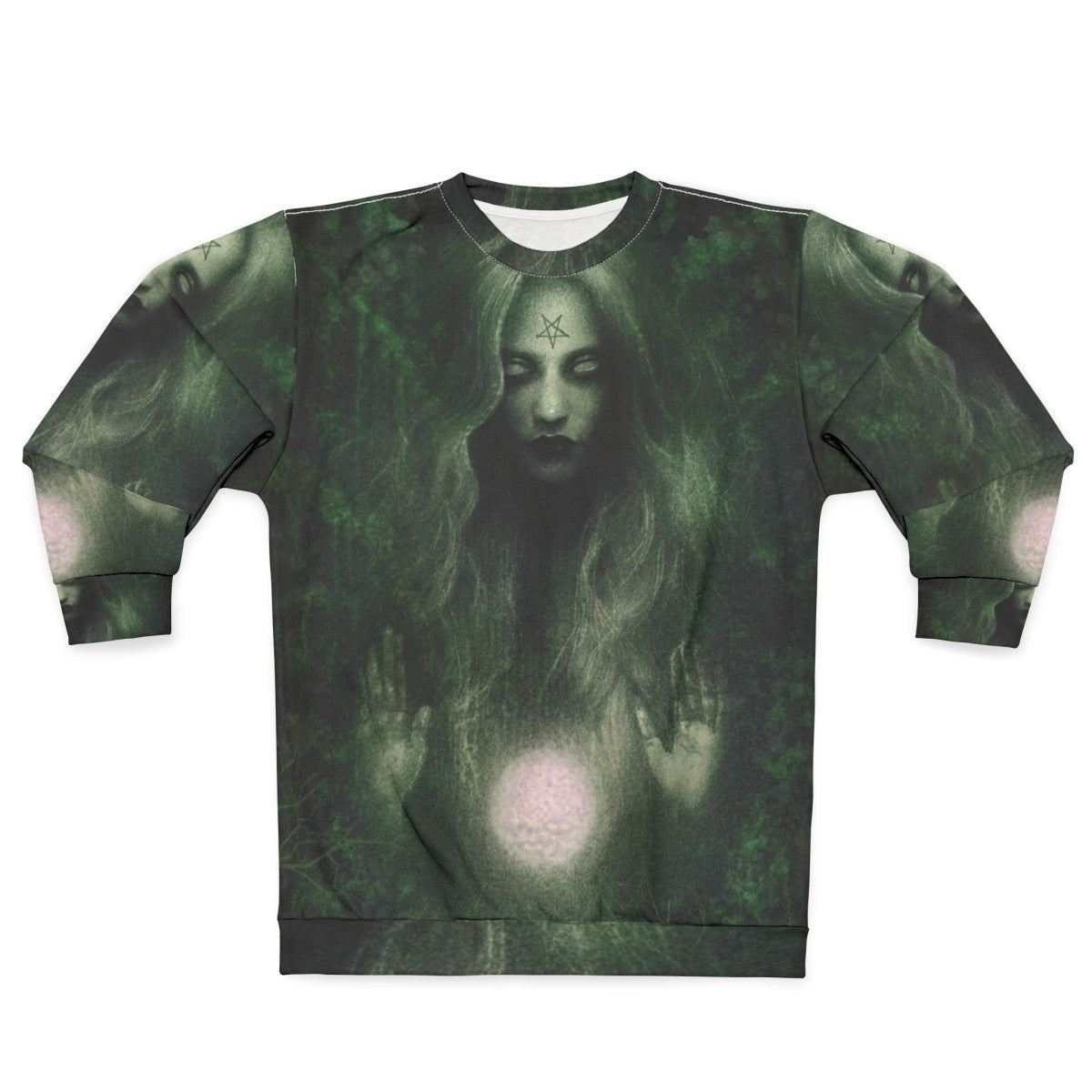 Forest Witch Sweatshirt with Enchanting Witchcraft and Nature Inspired Design