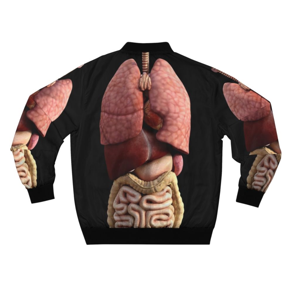 3D illustration of human internal organs on a bomber jacket - Back