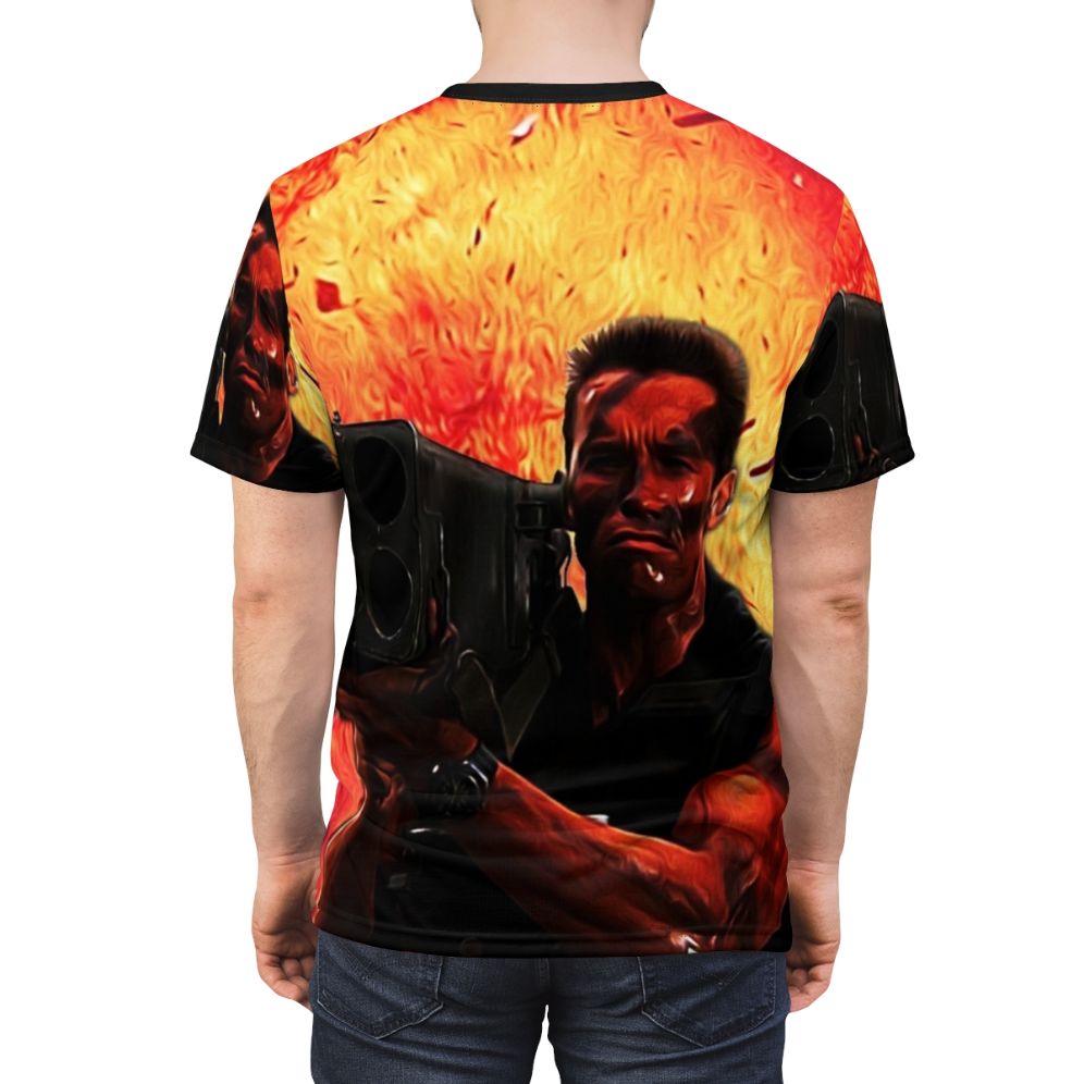 Retro Action Movie Inspired Rocket Launcher All-Over-Print T-shirt - men back