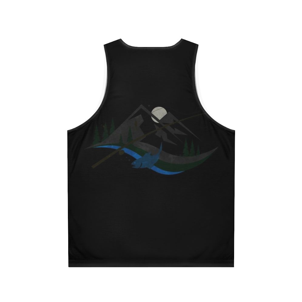 Unisex fishing tank top with nature-inspired design - Back