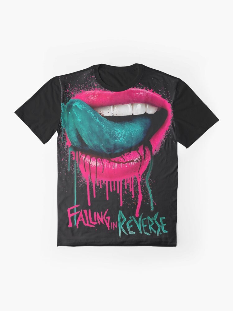 Falling In Reverse Lips Graphic T-Shirt - Flat lay