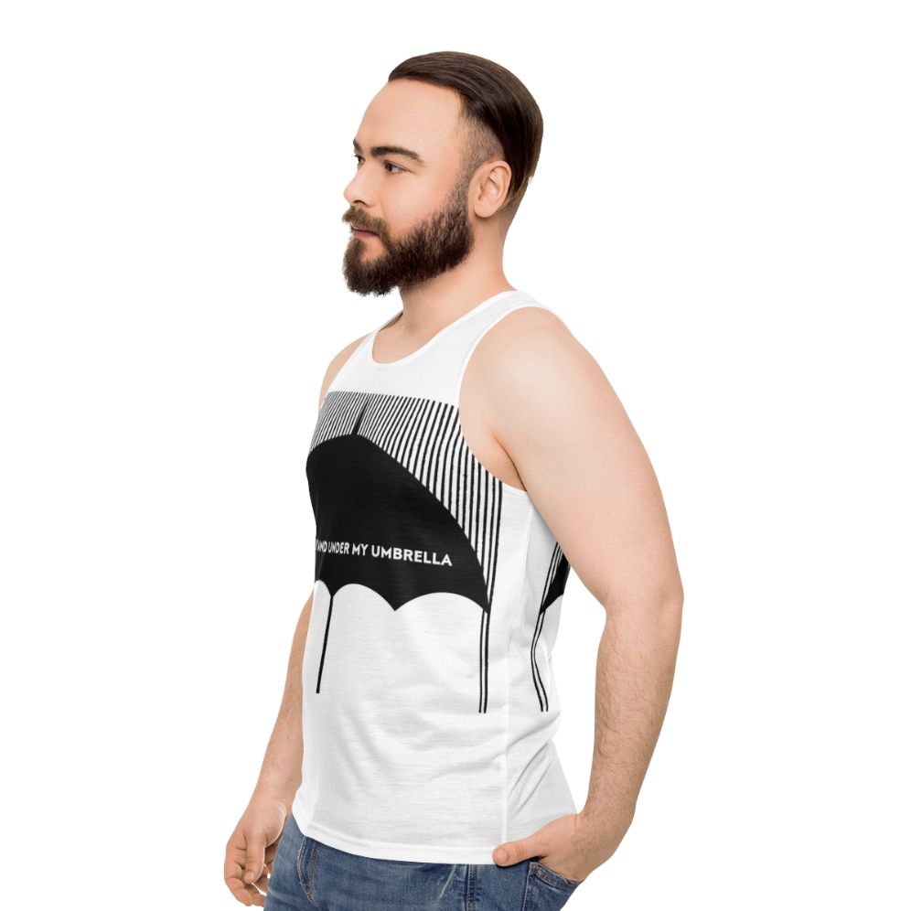 Unisex aesthetic black and white tank top - men side