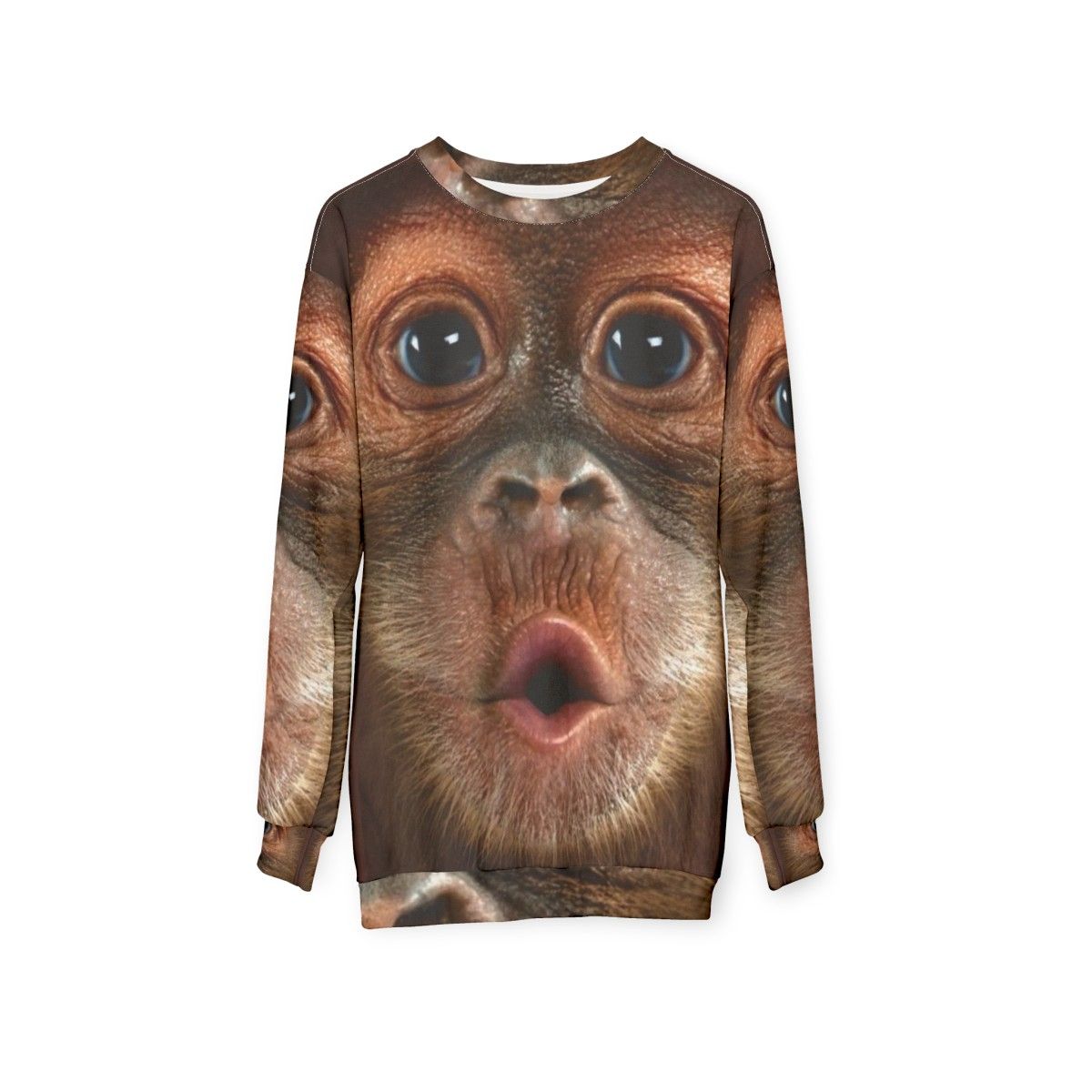 Hyper Realistic Baby Orangutan Monkey Sweatshirt - hanging