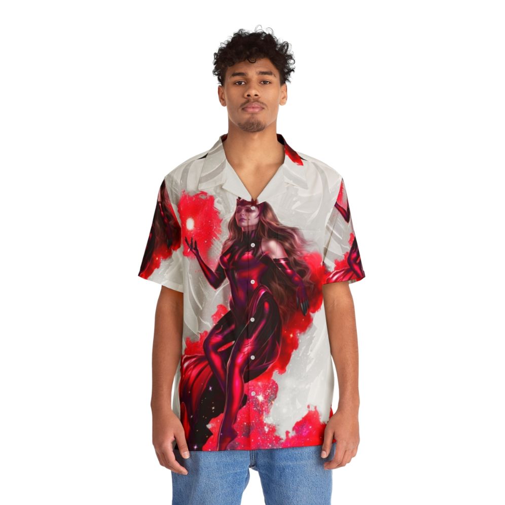 Red magical reborn Hawaiian shirt for fantasy cosplay - People Front