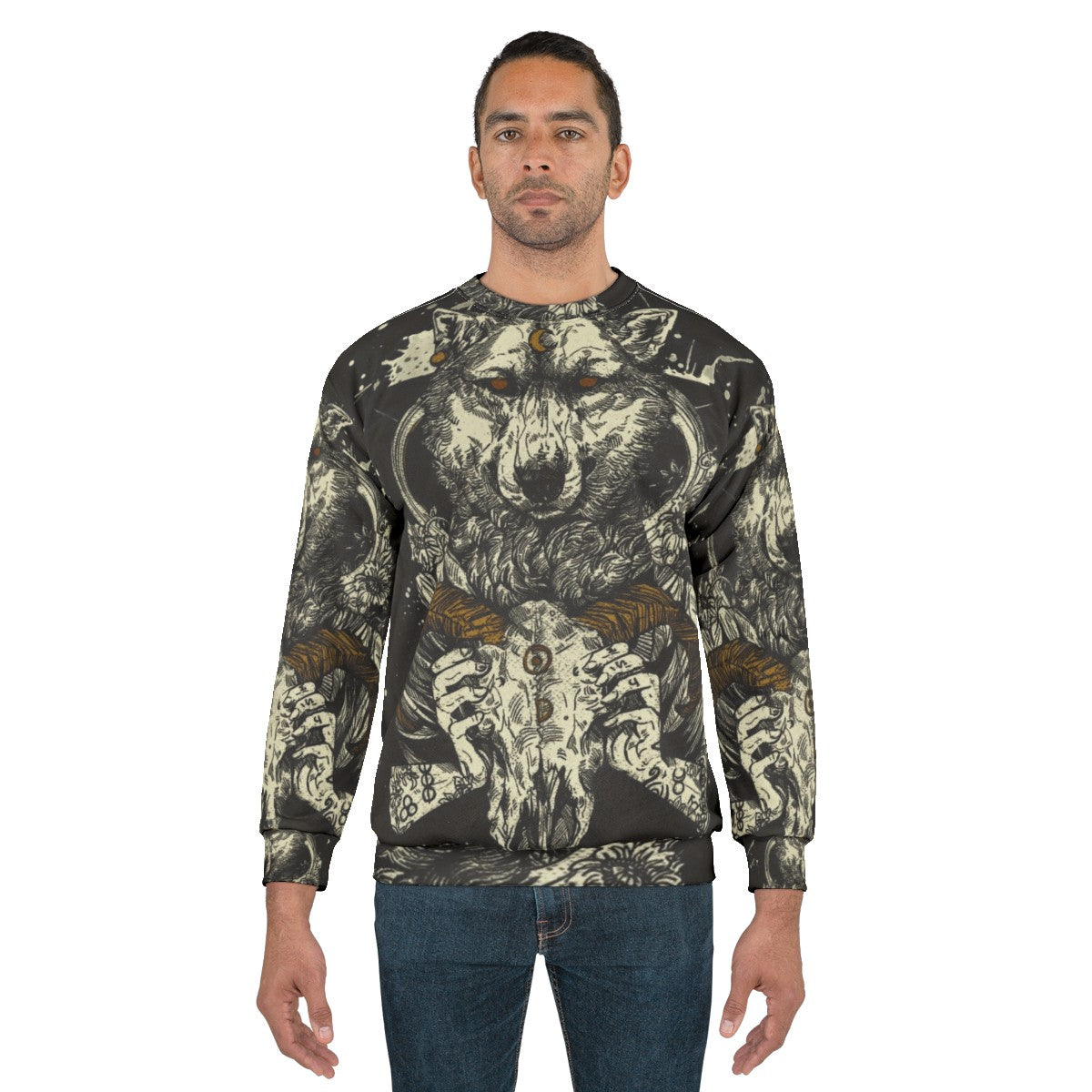 Witchcraft sweatshirt with occult and supernatural design - men