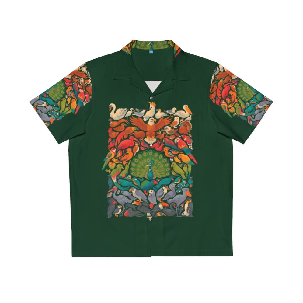 Aerial Spectrum Hawaiian Shirt with Tropical Birds