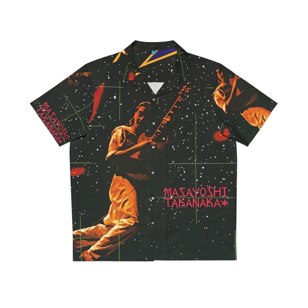 Vintage 1980s Hawaiian shirt with Masayoshi Takanaka "Finger Dancin'" album cover art