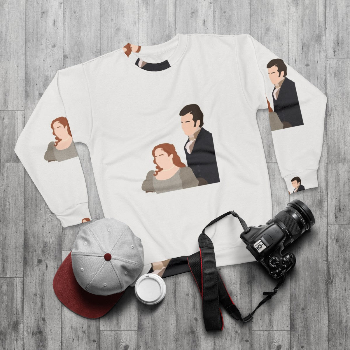 Bridgerton Penelope and Colin Smiling Sweatshirt - flat lay