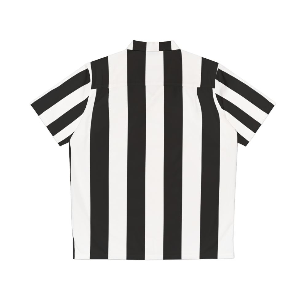 Black and white vertical stripe Hawaiian shirt - Back