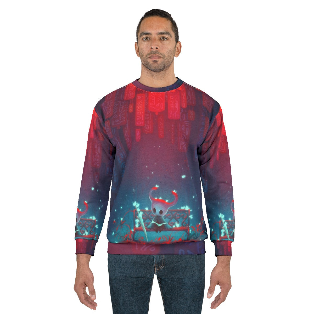 Hollow Knight Sweatshirt featuring the protagonist of the Metroidvania indie game - men