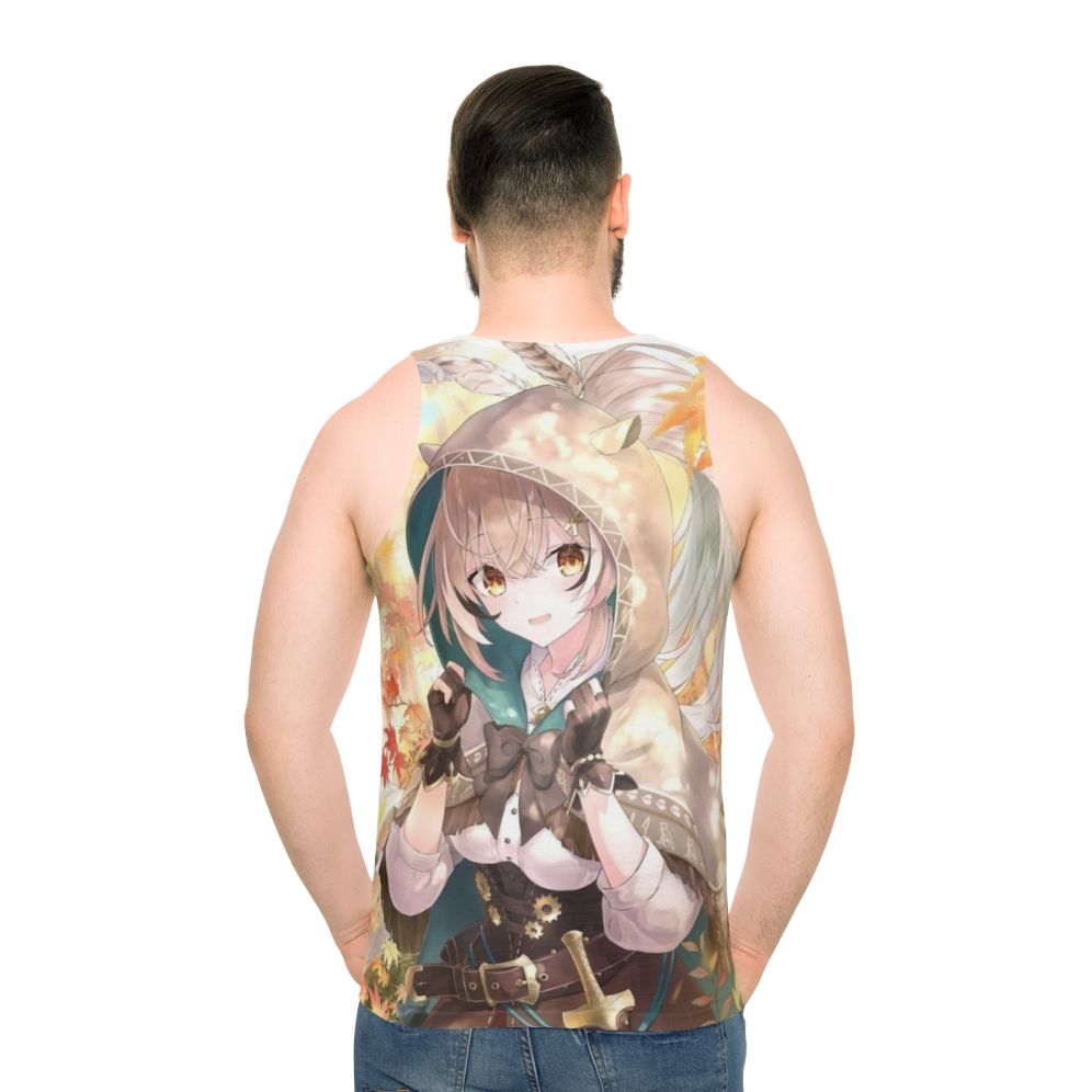 Anime Girl in Hoodie Unisex Tank Top - men back