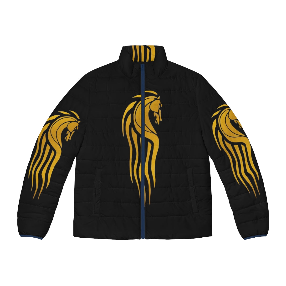 Rohan horse puffer jacket with Lord of the Rings inspired design