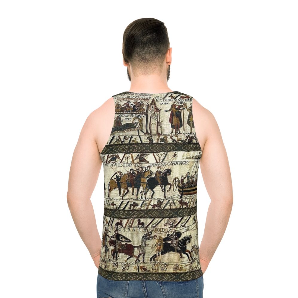 Bayeux Tapestry inspired unisex tank top - men back