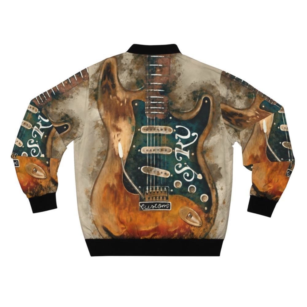 Stevie Ray Vaughan Electric Guitar Bomber Jacket - Back