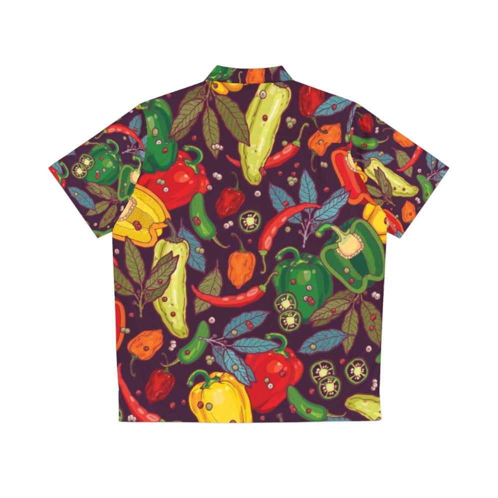 Spicy Hot Hawaiian Shirt with Vibrant Pepper Pattern - Back