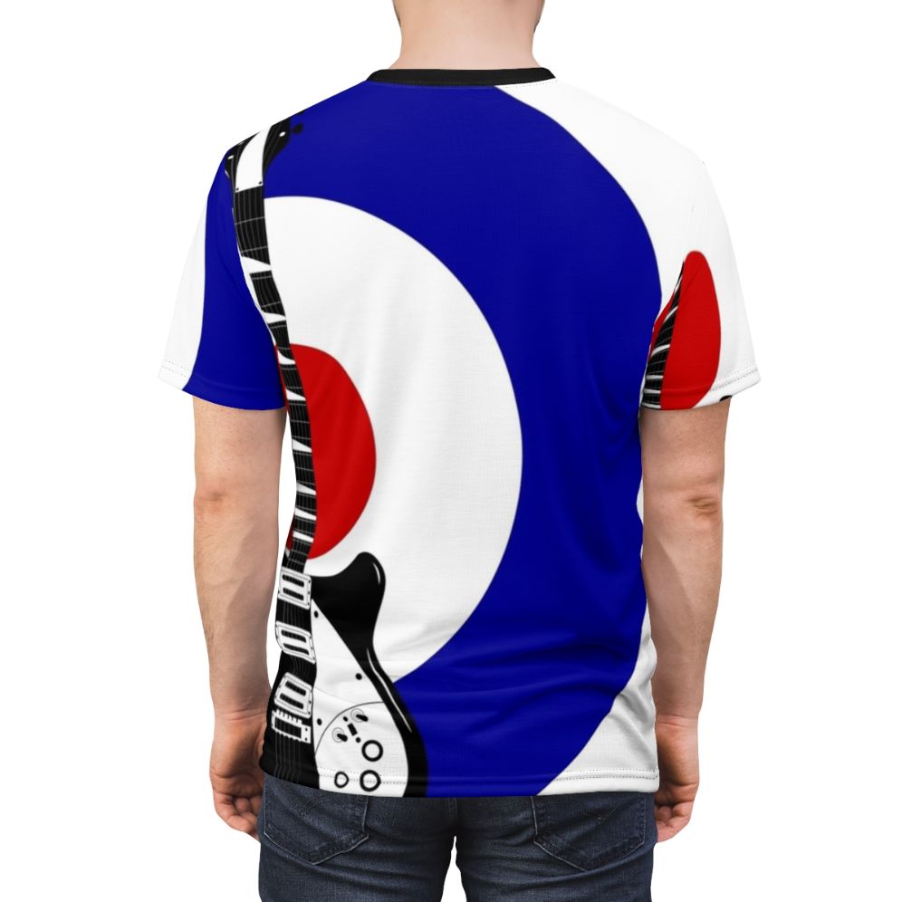 Retro t-shirt with Rickenbacker guitar and mod-inspired graphic - men back