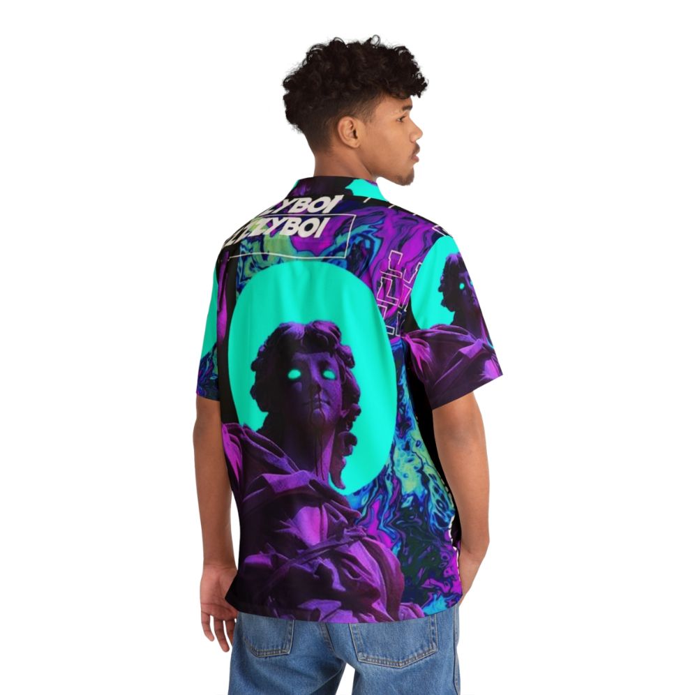 Vaporwave Aesthetic Cyberpunk Hawaiian Shirt - People Back