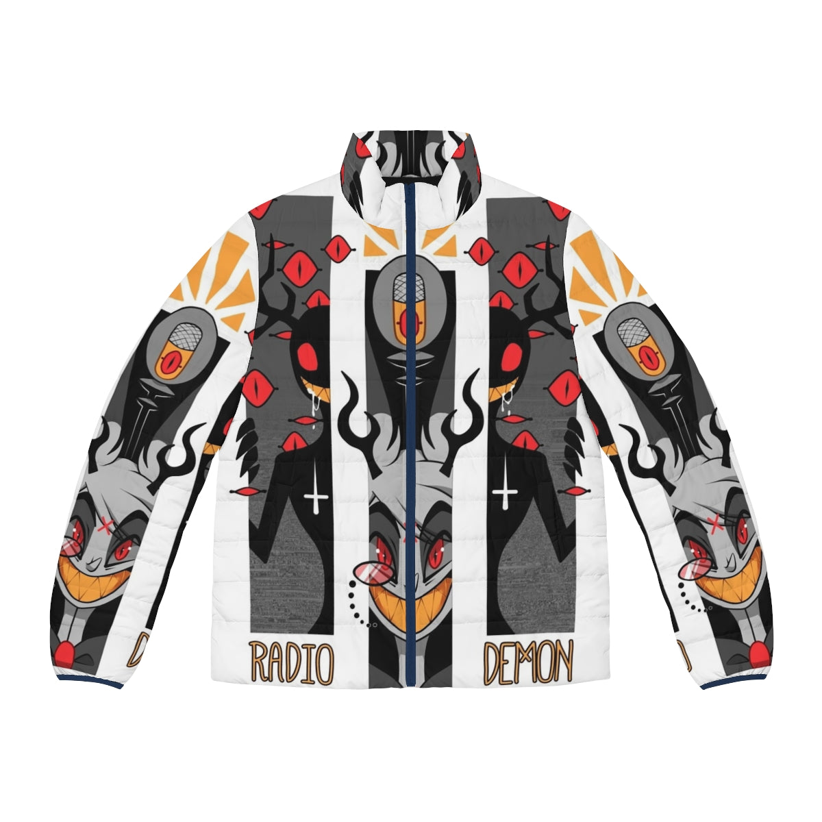 Hazbin Hotel Alastor Puffer Jacket with Demonic Inspired Design