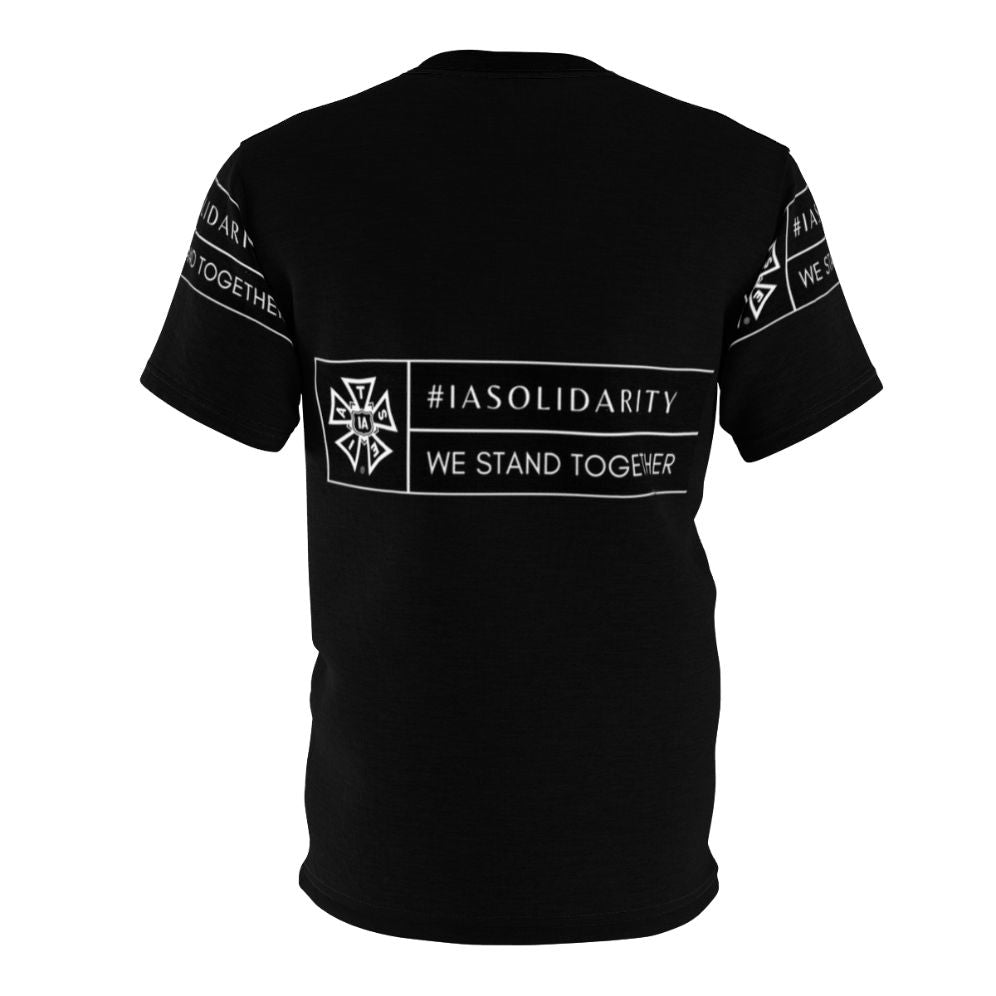 Iatse We Stand Together T-shirt design featuring a graphic logo for film and entertainment industry workers - Back