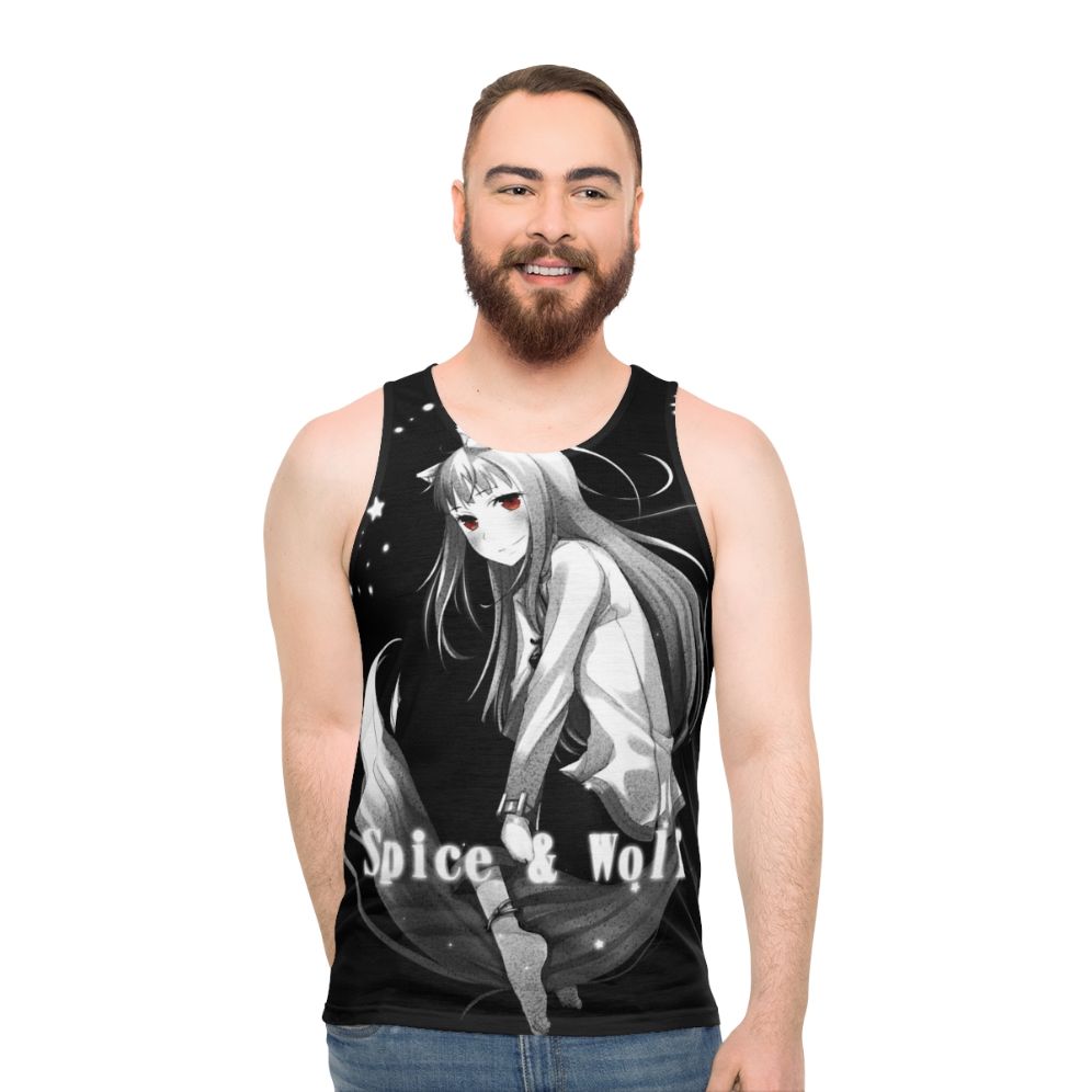 Nuar Night Anime Wolf Unisex Tank Top - men