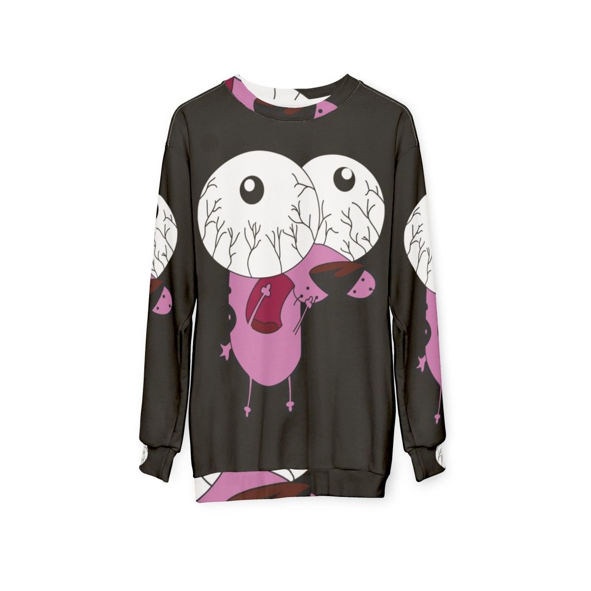 Courage The Cowardly Dog Themed Sweatshirt - hanging