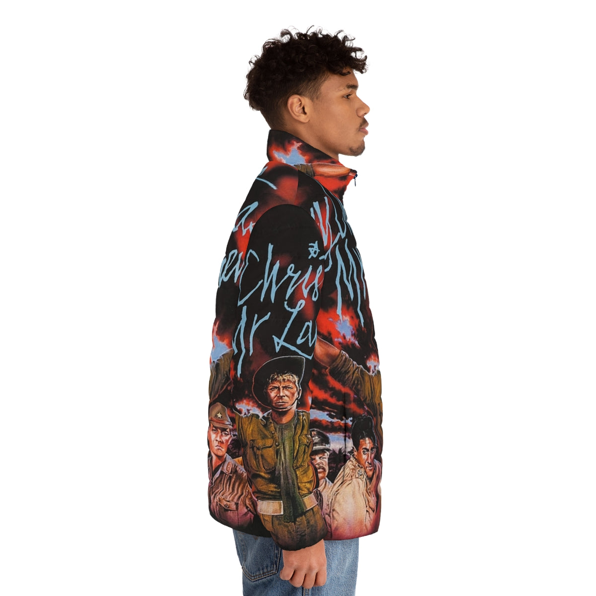 Retro 80s puffer jacket inspired by the film "Merry Christmas Mr. Lawrence" - men side right