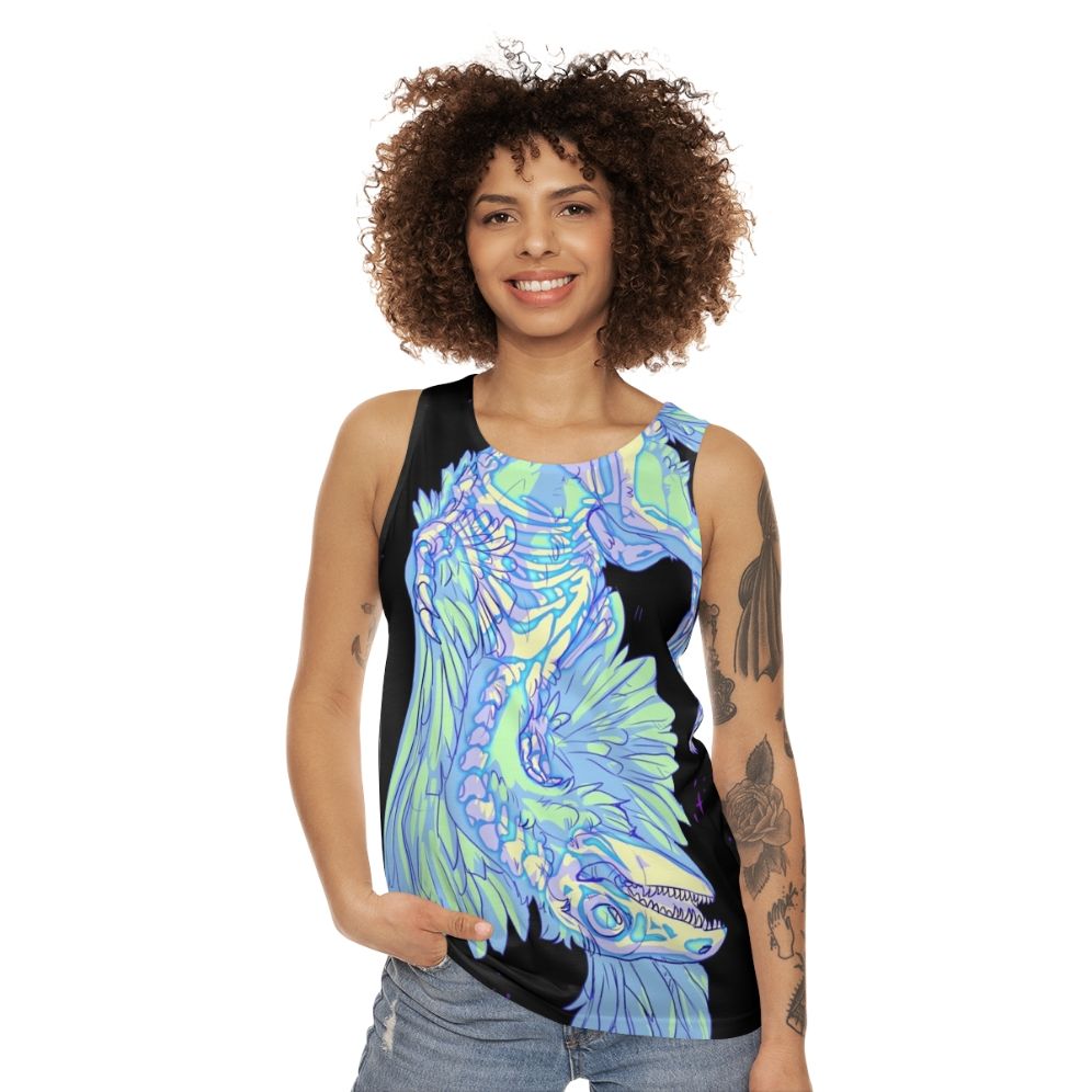 Archaeopteryx dinosaur glow-in-the-dark unisex tank top - women