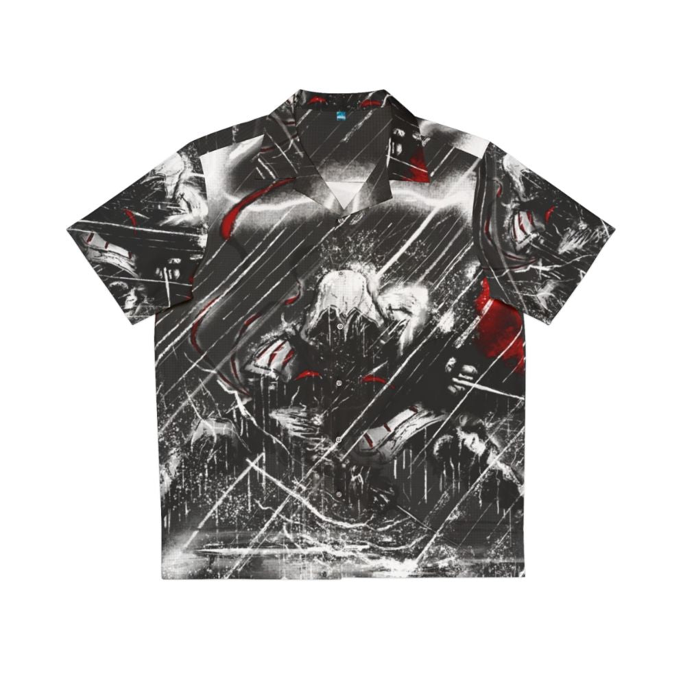 Assassin's Creed inspired Hawaiian shirt with thunder and rain design