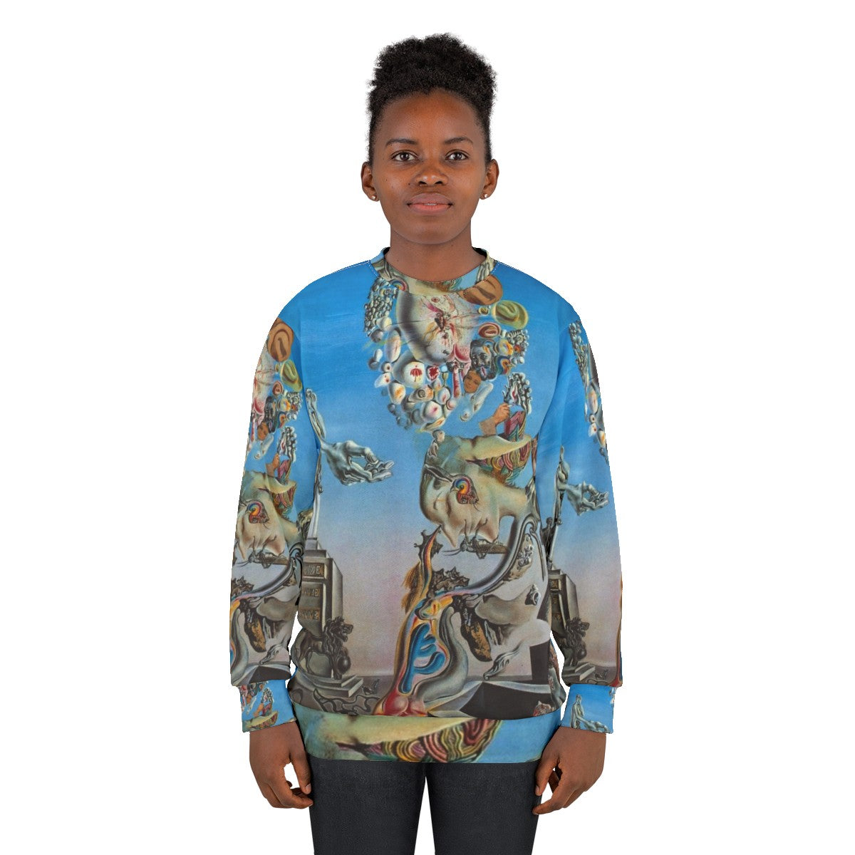 Surreal Salvador Dali-inspired desert dreamscape sweatshirt - women