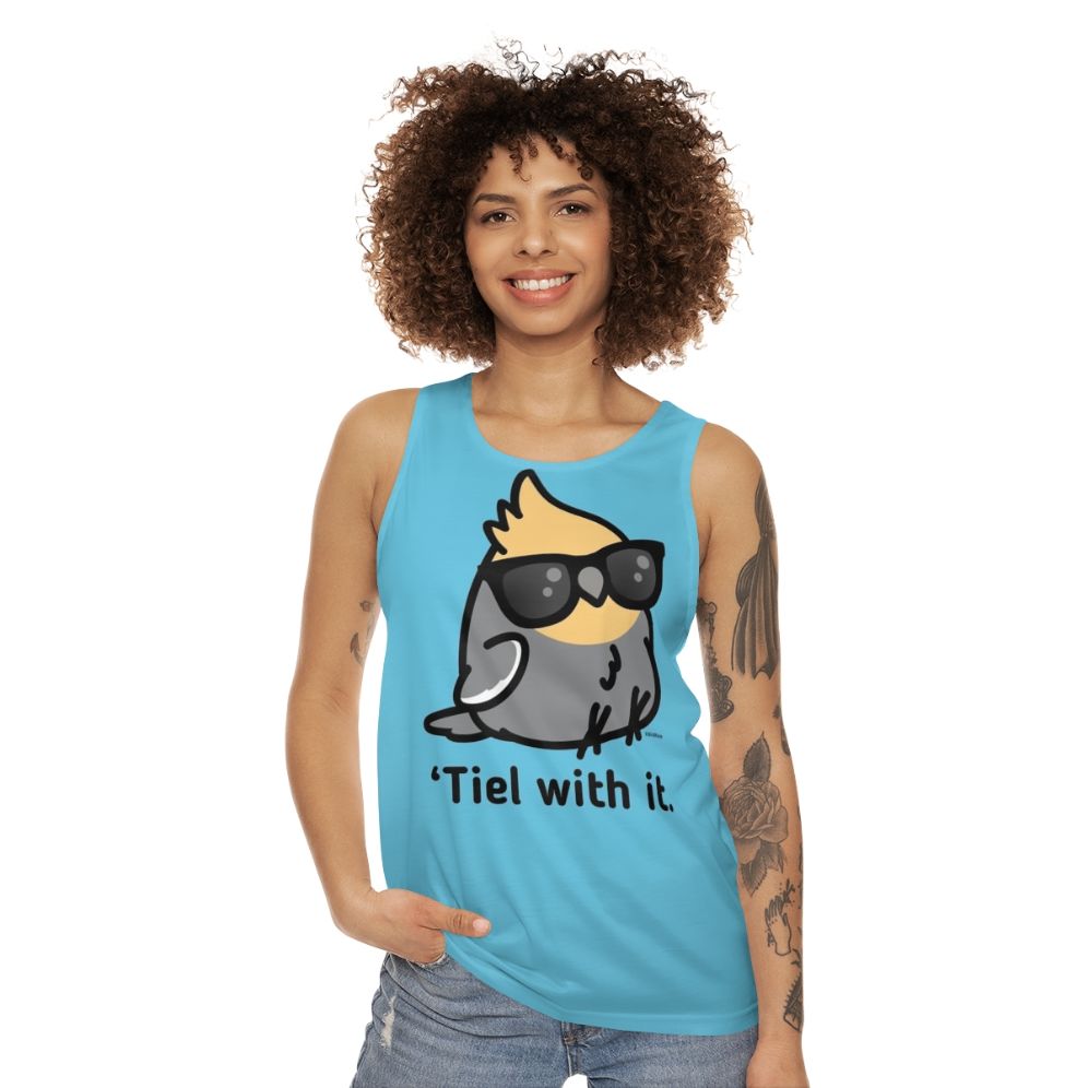 Cockatiel Unisex Grey Tank Top - women