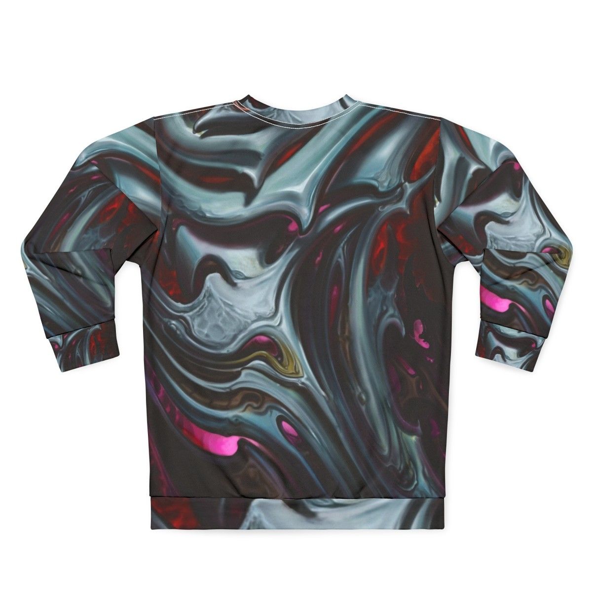 Bioorganic dark design sweatshirt with biomechanical and tattoo-inspired patterns - Back