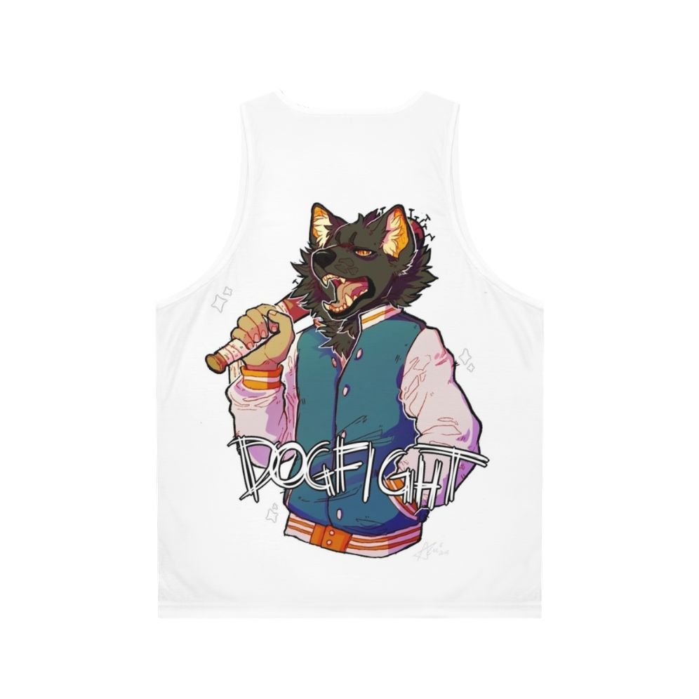 Anthropomorphic dog unisex tank top - Back