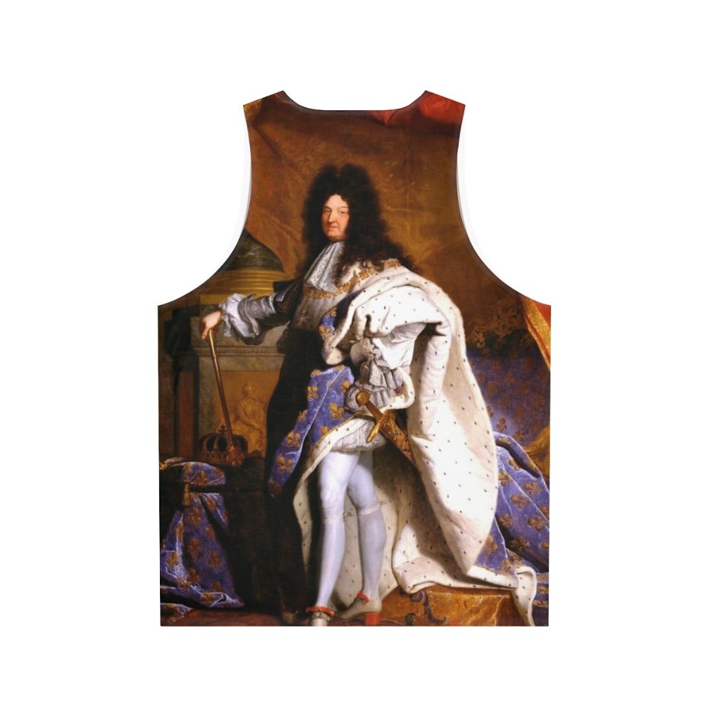 Unisex tank top featuring Hyacinth Rigaud's portrait of Louis XIV, the Sun King of France - Back