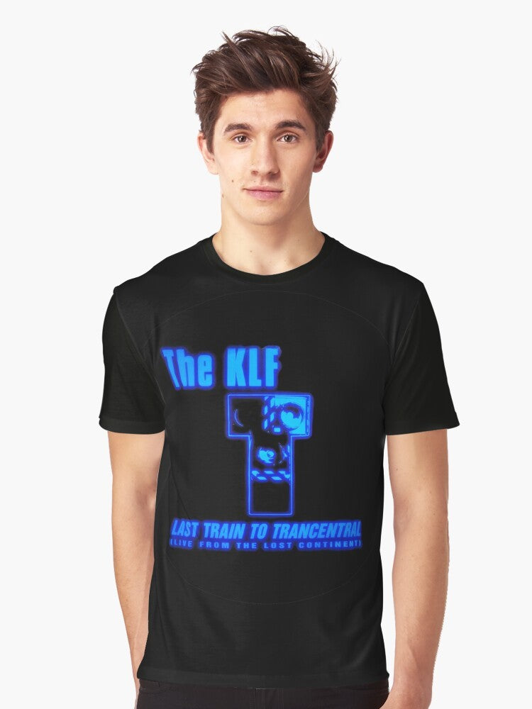 The KLF 90s graphic t-shirt featuring the "Last Train to Trancentral" design - Men