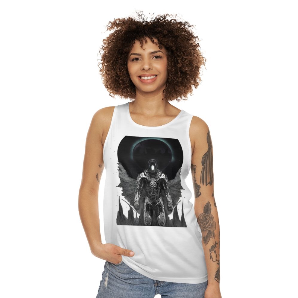 Spooky gothic sci-fi horror inspired unisex tank top - women