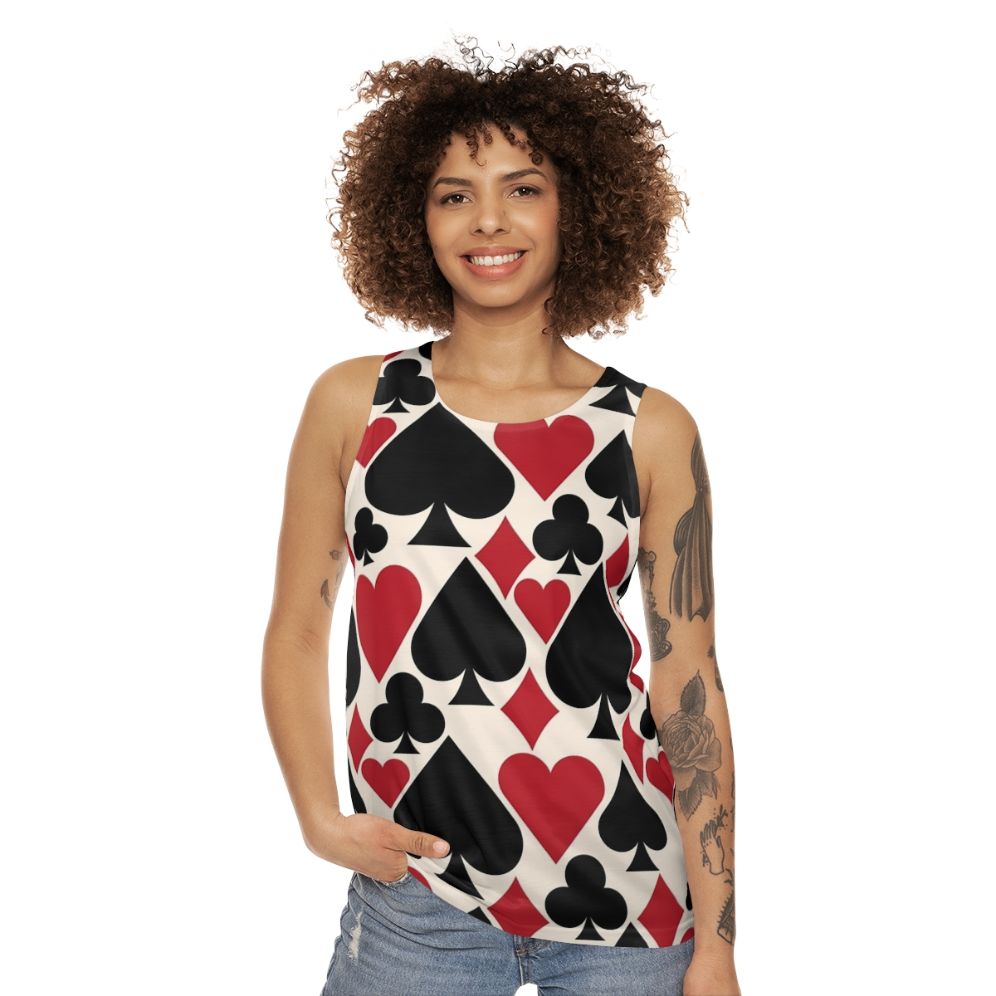 Unisex casino and poker themed tank top - women