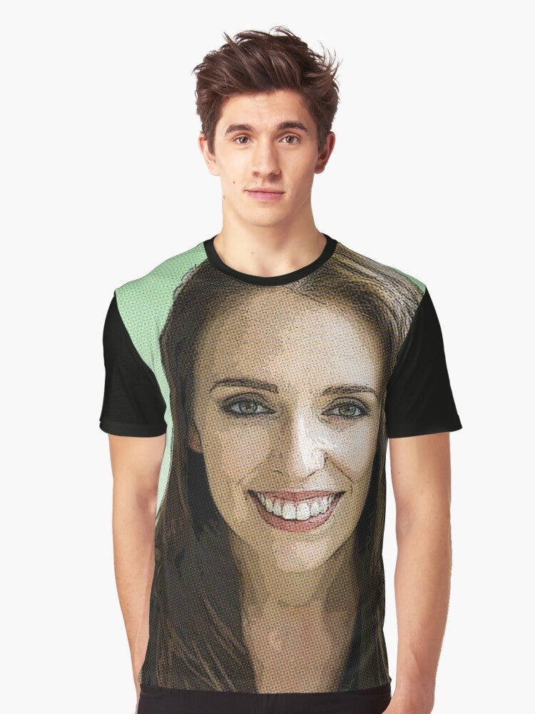 Jacinda Ardern, the Prime Minister of New Zealand, featured on a graphic t-shirt design - Men