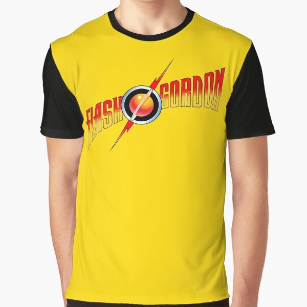 Flash Gordon sci-fi graphic t-shirt featuring the iconic character and film