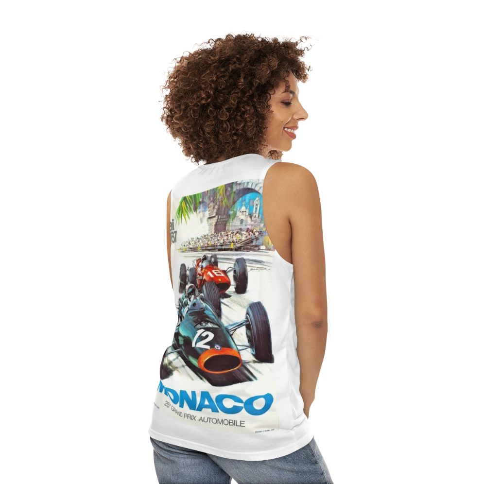 Vintage Monaco Grand Prix Racing Unisex Tank Top - women back