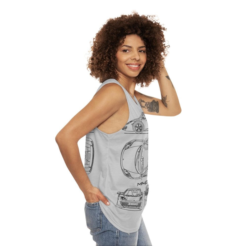 Mclaren MP4 12C Blueprint Unisex Tank Top - women side