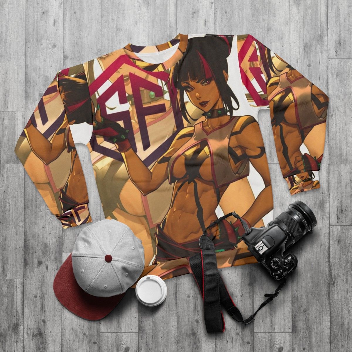 Juri Han Street Fighter Inspired Sweatshirt - flat lay