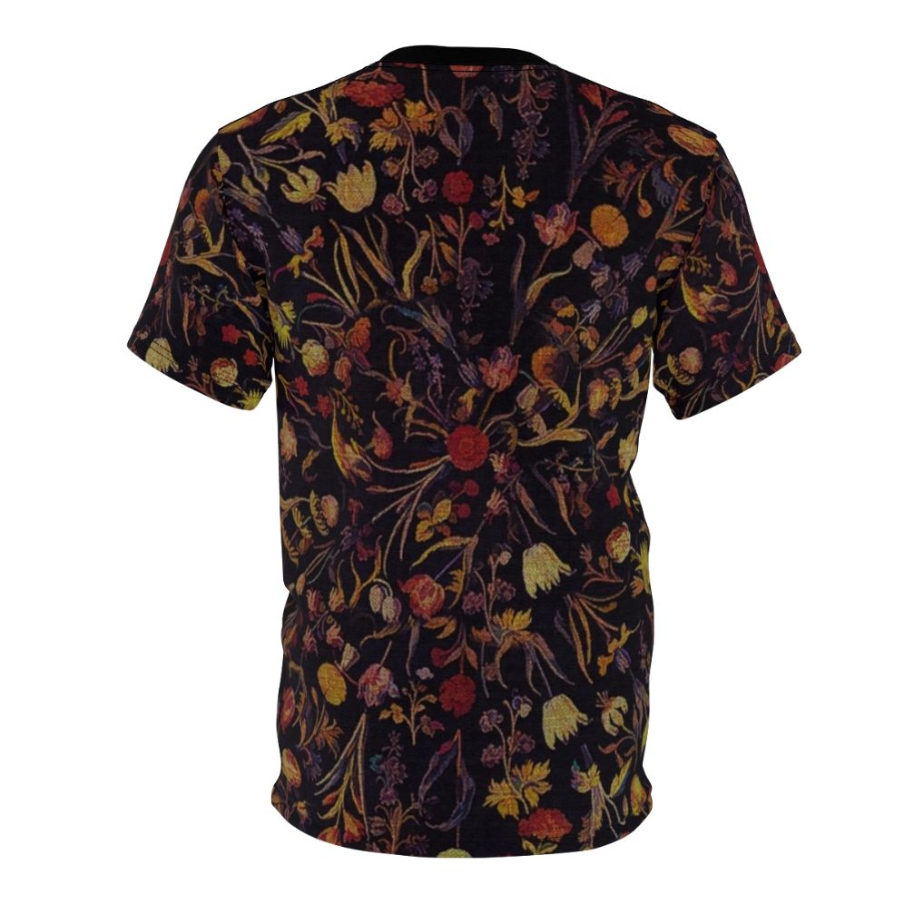 Enchanted midnight botanical floral print on a T-shirt - Back