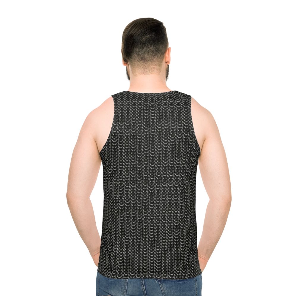 Unisex chainmail medieval armor tank top - men back