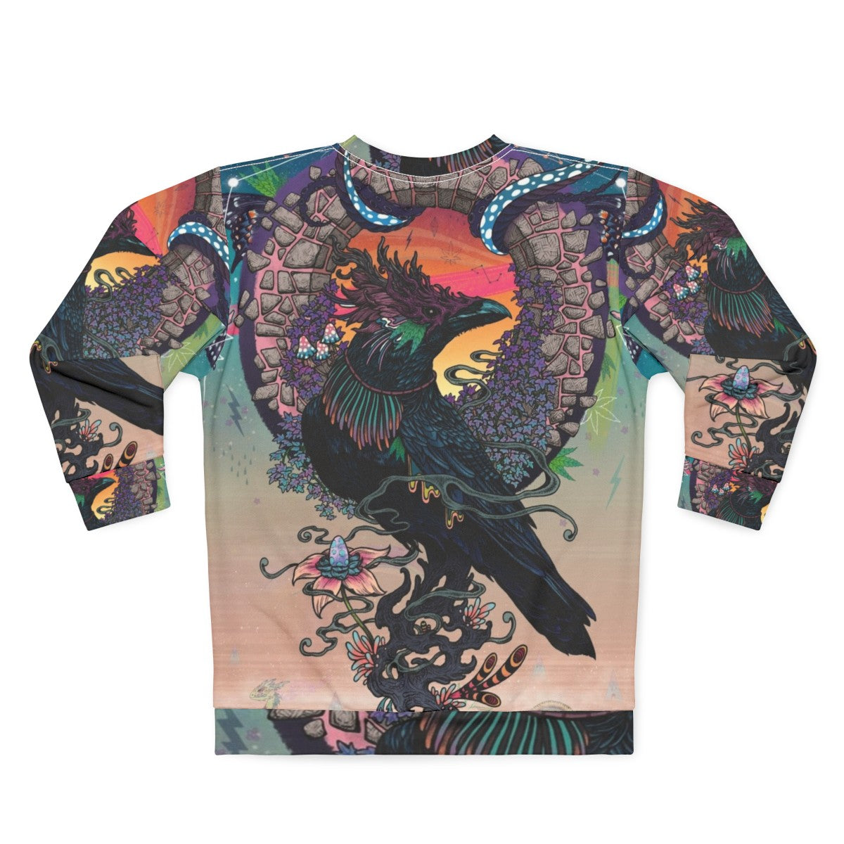 Mystical Oracle Sweatshirt with Psychedelic Occult Design - Back