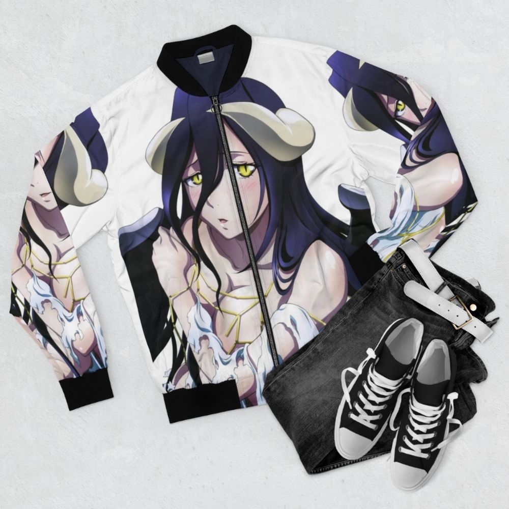 Overlord Albedo Anime Inspired Bomber Jacket - Flat lay